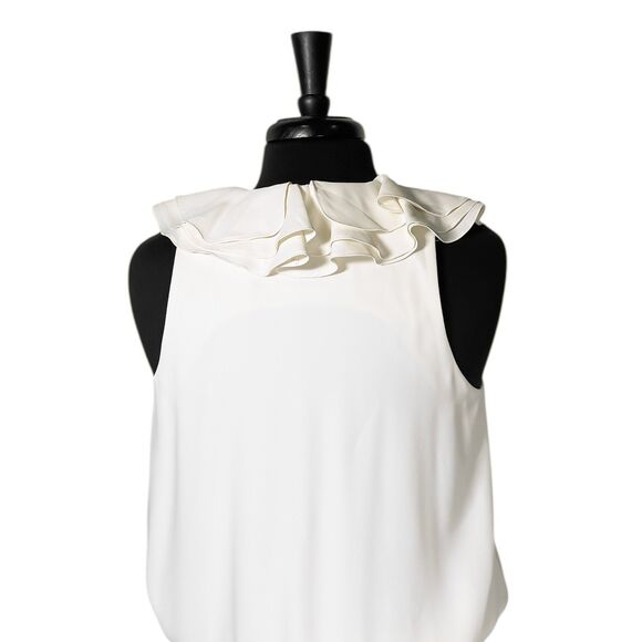 Amanda Uprichard Revolve Belle Kimmie Dress Ivory Keyhole Ruffle Smocked Mini S - Picture 8 of 9